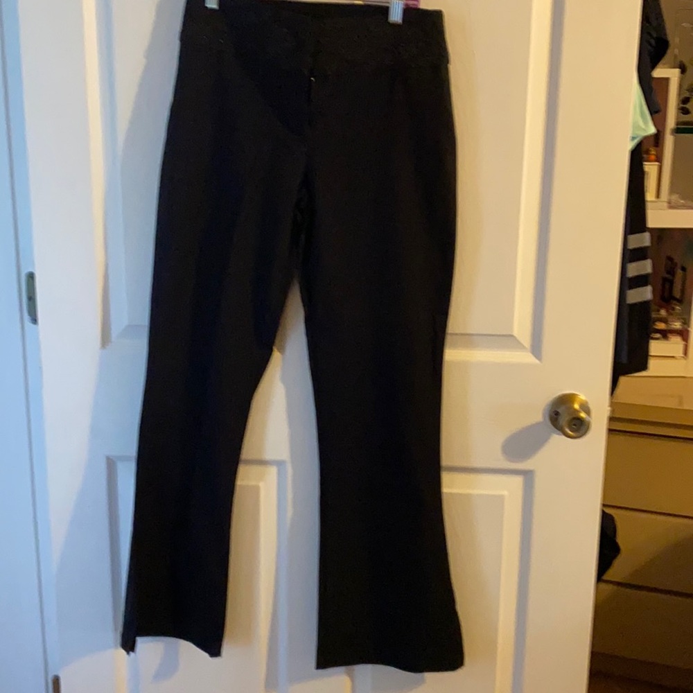 Black pants with Sparkly embroidery design at the waist